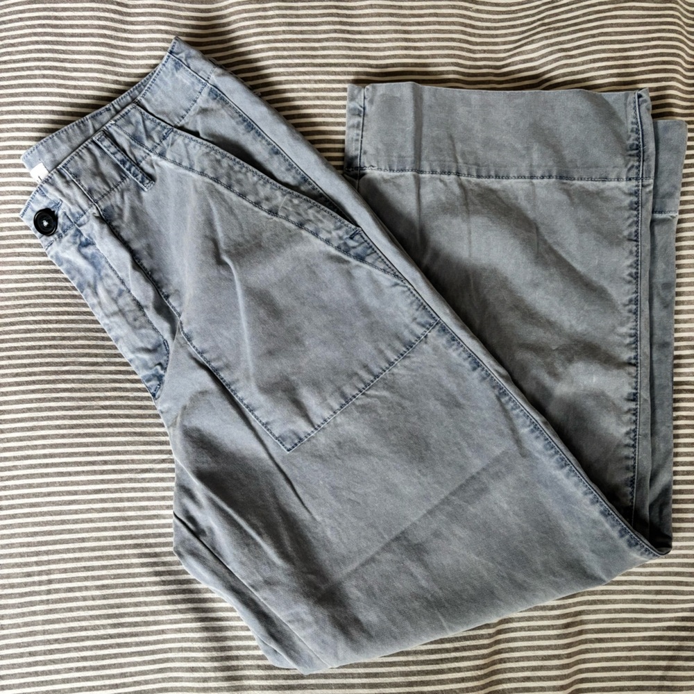 Velvet by Graham and Spencer Relaxed Fit Blue Wide Leg Pants 100% Cotton